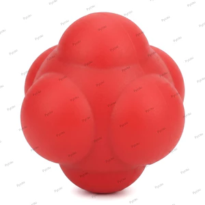 Bóng phản ứng PYCOU, Bóng nhanh nhẹn hình lục giác bằng cao su tự nhiên, Độ nảy cao di động Bề mặt mịn Kích thước cầm tay Huấn luyện phản xạ trong nhà ngoài trời
