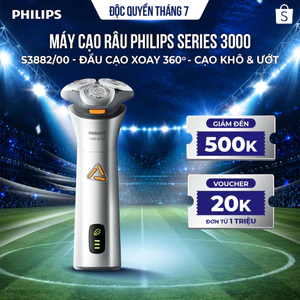 Máy cạo râu Philips S3882/00 Series 3000 – Cạo khô & ướt, chống nước, êm da
