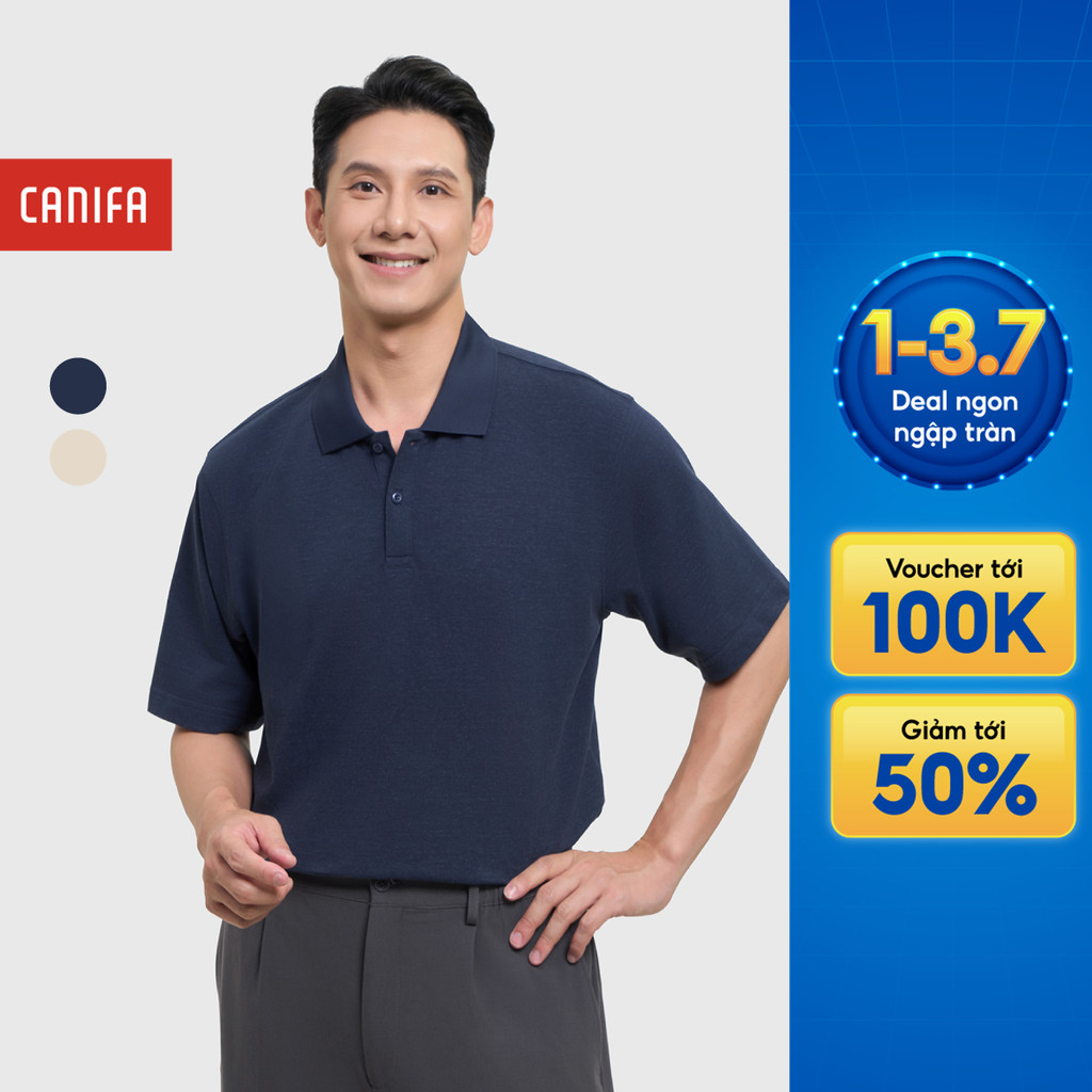 Áo polo nam CANIFA ngắn tay cổ bẻ dáng basic 8TP26C002