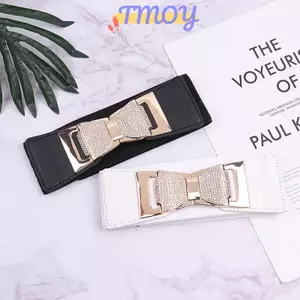 TMOY Thanh Lịch Rộng Co Giãn Thắt Lưng Kim Cương Giả Nơ Bule Nữ Eo Đầm Trang Trí TMOY