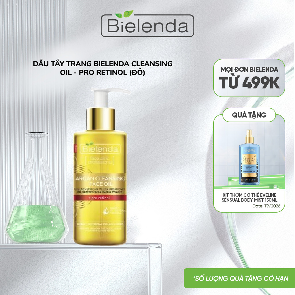Dầu tẩy trang Bielenda Cleansing Oil Pro retinol làm sạch sâu, dưỡng ẩm, chống lão hóa cho da 140ml