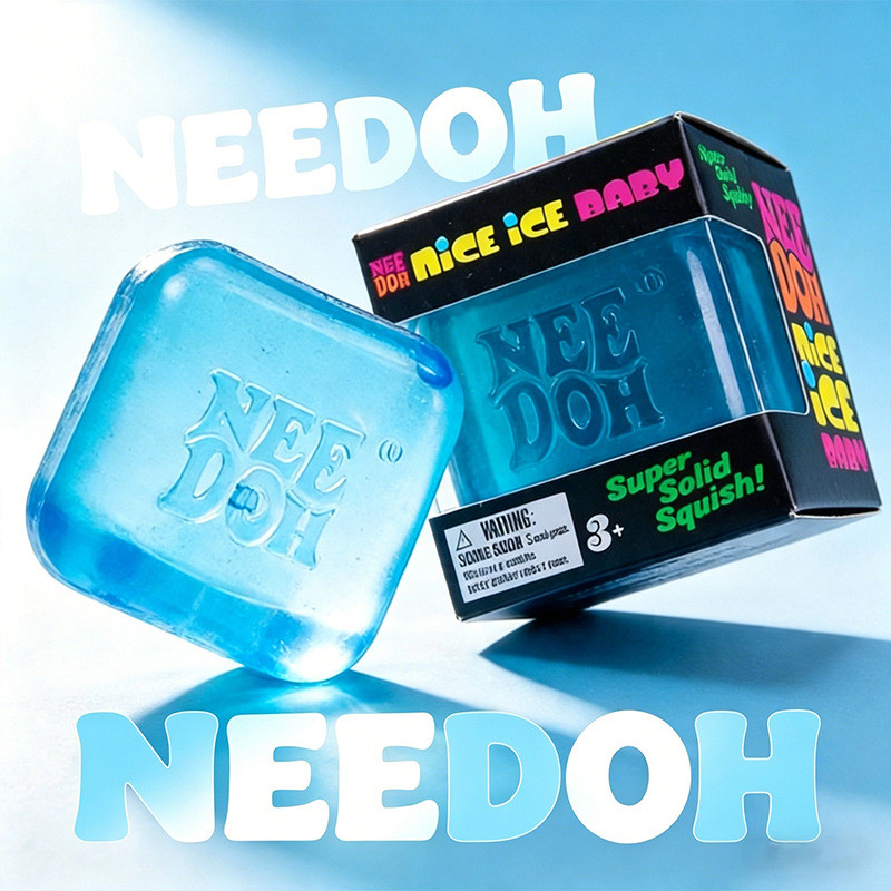 Đồ chơi Squishy NeeDoh Xanh Băng – Giảm căng thẳng, mới nguyên hộp, cho trẻ em và người lớn