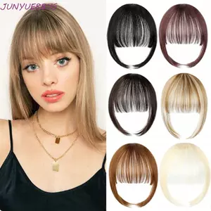 JUNYUE88US Bang Hair Extension, Giả Hairpiece Fringe Blunt Bangs, Phụ Kiện Tóc Kiểu Màu Nâu Tự Nhiên Giả Nổ Phụ Nữ