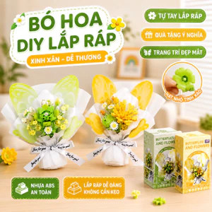 Đồ Chơi Khối Xây Dựng Bó Hoa DIY Nhựa ABS Hạt Nhỏ Tinh Xảo Cho Trẻ Trang Trí Bàn Làm Việc Quà Tặng