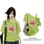Phim hoạt hình mùa hè 2026 Ruy băng in hình Graffiti Váy ngắn tay Thiết kế thích hợp Slim-fit Slimmer Look Casual All match Trendy Top Women