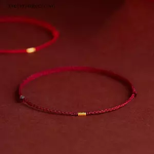 VFZ Thời Trang Handmade Màu Vàng Hạt Dây Đỏ Tốt Luy Lắc Tay Có Thể Điều Chỉnh Vòng Tay Quyến Rũ Dành Cho Nữ Nam Người Yêu Quà Tặng OTE