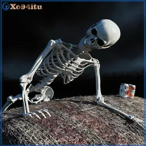 XOITU Posable Hình Con Người Halloween Bộ Xương Đầu Lâu Thực Tế Xương Sống Động Như Thật Cho Bữa Tiệc Ma Ám Ngôi Nhà Trong Nhà Trang Trí Ngoài Trời VN