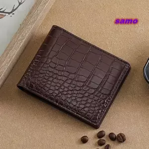 Ví ngắn SAMO, Ví gấp hai lần bằng da cá sấu, Túi xách nam PU dành cho doanh nhân thông thường để mua sắm hàng ngày Du lịch
