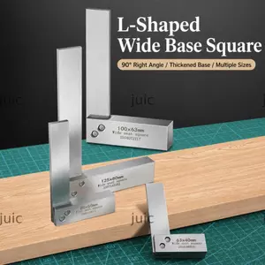 Thước L-Square JUIC, Đế Rộng Độ Chính Xác Cao Thử Vuông, Cấu Trúc Chắc Chắn Dày Thân Thép Carbon 90° Công cụ kiểm tra góc thủ công DIY
