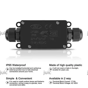 Đầu nối cáp JUIC, Hộp nối điện bằng nhựa ABS 2 chiều 3 chiều, Cáp điện IP68 kín Đầu nối chống nước bằng điện ngoài trời