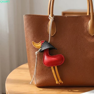 Mặt dây chuyền túi QEARY, Chất liệu da Móc khóa vịt PU, Dây treo vịt vàng nhẹ dễ thương Móc khóa xe hoạt hình