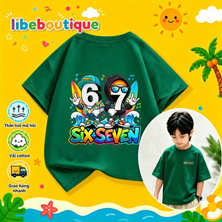 COD✅(HCM) Áo thun trẻ em cotton nguyên chất in số 67 biển không phai màu thoáng mát mùa hè nhiều màu