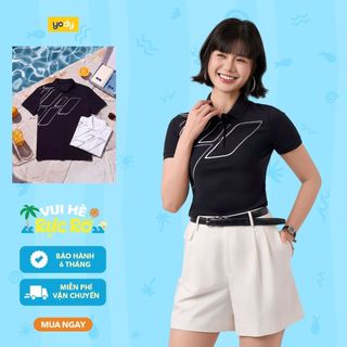 [COOLER & CLOSER] Áo polo nữ slim YODY in thân trước có xẻ tà thoải mái và thoáng mát WCPO26A022