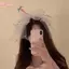 HFSHY Dễ Thương Ngộ nghĩnh Phóng Đại Mạng Lưới Nơ Kim Cương Giả Xoắn Sti Lưới Trắng Veil Mùa Xuân Kẹp Cho Bé Gái Tiệc Halloween Phụ Kiện Tóc VN