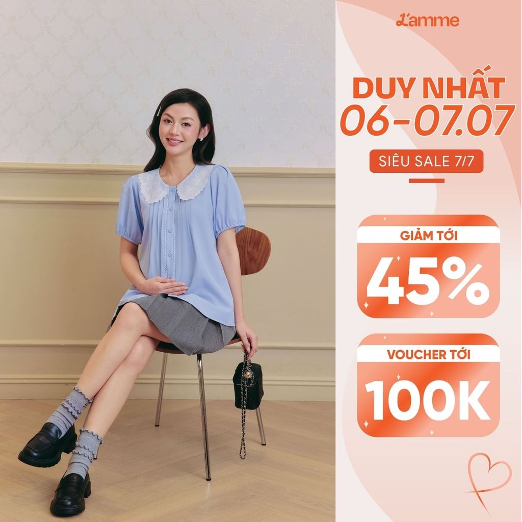 Áo bầu Aria Top áo suông mùa hè, chất thô nhuyễn kiểu dáng trẻ trung, áo công sở thanh lịch BY LAMME