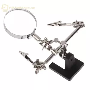 GE Giúp Dụng cụ cầm tay thứ ba Giá đỡ hàn với kính lúp hàn 5X 2 Kẹp cá sấu Xoay 360 độ Công cụ sửa chữa Adju VN