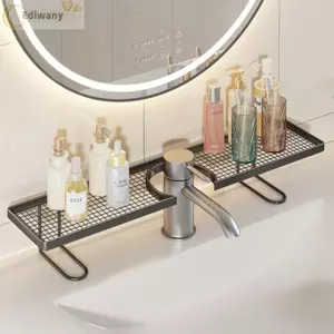 Kệ trang điểm phòng tắm EDIWANY, Kệ quầy phòng tắm chống trượt 50 / 60cm, Thoát nước rỗng hạng nặng Không cần khoan Kệ phòng tắm