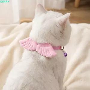 QEARY Vòng Cổ Thú Cưng, Màu Trơn Có Thể Điều Chỉnh Sang Trọng Cánh Cổ Mèo, Trang Trí Mềm Mại Không Chặt Cũng Không Rời Nhẹ Trang Phục Hóa Trang