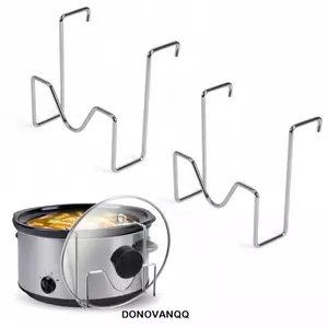 DONOVANQQ 2 chiếc Giá đỡ nắp nồi, Giá đỡ nắp nồi chống rách bằng thép không gỉ, Giá đỡ bảo quản nắp tiết kiệm không gian thực tế Nhà bếp