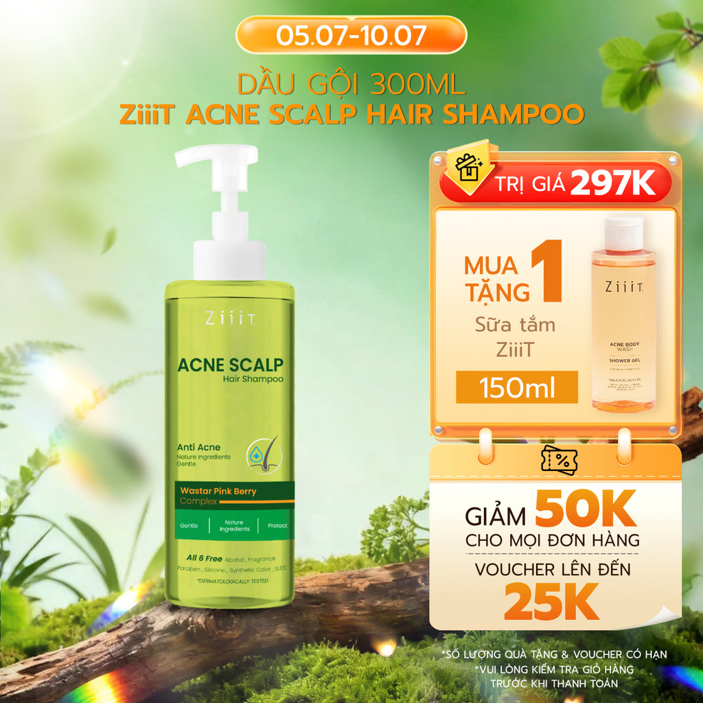 Dầu Gội Hỗ Trợ Kiểm Soát Dầu Làm Phồng Tóc Giảm Ngứa Và Làm Sạch Da Đầu 300ml ZiiiT