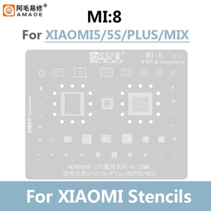 0.12mm Amaoe Mi 8 BGA Reballing Stencil cho Xiaomi 5 5s 5plus Note2 Mix MSM896 RAM CPU POWER WIFI AUDIO IC Chip Lưới thép