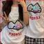 Ultraman phát quang Áo thun cotton tay ngắn vỗ nhẹ mùa hè Cặp đôi trang phục boudoir dáng rộng giản dị cá tính