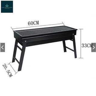 Bếp Nướng Than hoa - Bếp Nướng Ngoài Trời Vuông Dài Chất Liệu Thép Carbon tiện dụng có chân đế xếp gọn