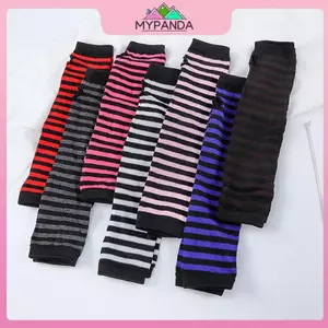 Găng tay dài tay ấm áp mùa đông MYPANDA dành cho nam nữ sọc không ngón Găng tay khuỷu tay dệt kim co giãn thời trang ngoài trời Găng tay cổ tay ấm áp.