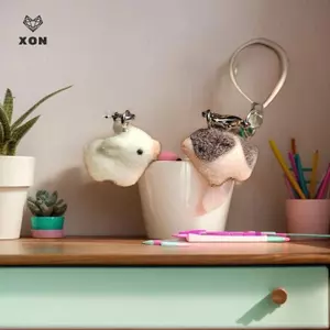 Móc khóa lợn Mini dễ thương bằng nhựa cho bạn bè Quà tặng lông tơ đáng yêu Động vật Boar Túi mặt dây chuyền thú cưng Vỏ tai nghe Dây buộc điện thoại [Mina]