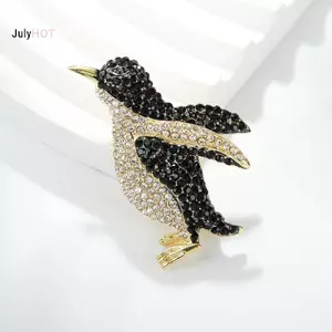 JULYHOT Thời Trang Kim Cương Giả Động Vật Chim Cánh Cụt Thổ Cẩm Dành Cho Nữ Quần Áo Áo Trang Sức Phụ Kiện Quà Tặng Massivedeals