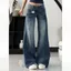 Quần Jean Denim Cao Cấp Mỹ Retro Chân Thẳng loe Quần Nữ Rời