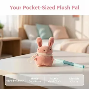 Mini Hồng Lông Thỏ Ví Đựng Tiền Xu Túi Móc Khóa Quyến Rũ Hoạt Hình Dễ Thương Hộp Đựng Tai Nghe Túi Bảo Quản Quà Tặng Lễ Hội Sáng Tạo Tiếp Liệu Mới