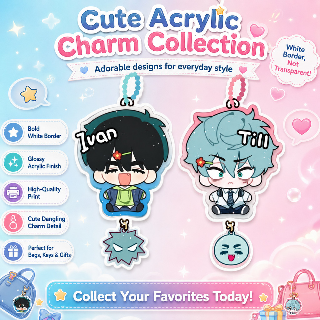 Ngoài Hành Tinh Sân Khấu Anime Móc Khóa Nữ ivan Till Kawaii Acrylic Móc Chìa Khóa Người Đàn Ông Túi Mặt Dây Chuyền