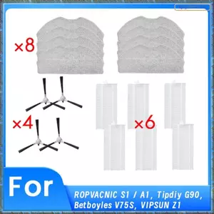 18 Chiếc Cho ROPVACNIC S1 / A1, Tipdiy G90, Betboyles V75S, VIPSUN Z1 Bộ Phận Chân Không Bàn Chải Bên Cây Lau Nhà Lọc Phụ Kiện Chân Không Thiết Yếu