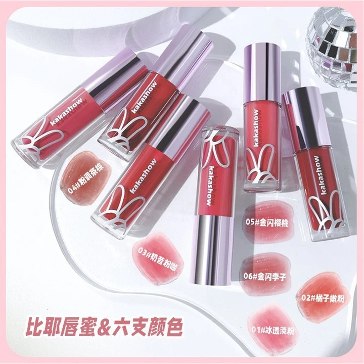 | 【his romand】 | ❄Kakashow Trong Suốt Nước Bóng Son Bóng Son Dầu Thủy Tinh Son Ánh Sáng Môi Đường Dưỡng Ẩm Dudu Môi Gương Bóng❧