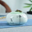 Ấm Trà Gốm Sứ Trắng Nồi Đơn Tròn Di Động Mini Kích Thước Nhỏ Chống Ẩm Celadon Kín Nồi Retro Hộp Quà Tặng Bao Bì A83X
