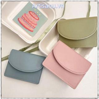 Ví nữ ARTISANU, Ví đựng tiền xu nhỏ cầm tay, Màu Dopamine Hộp đựng thẻ da PU dung tích lớn Nữ