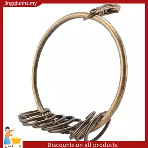 Tông Màu Đồng Carabiner Tù Nhân Móc Khóa 10 Vòng Móc Chìa Khóa 7.6cm