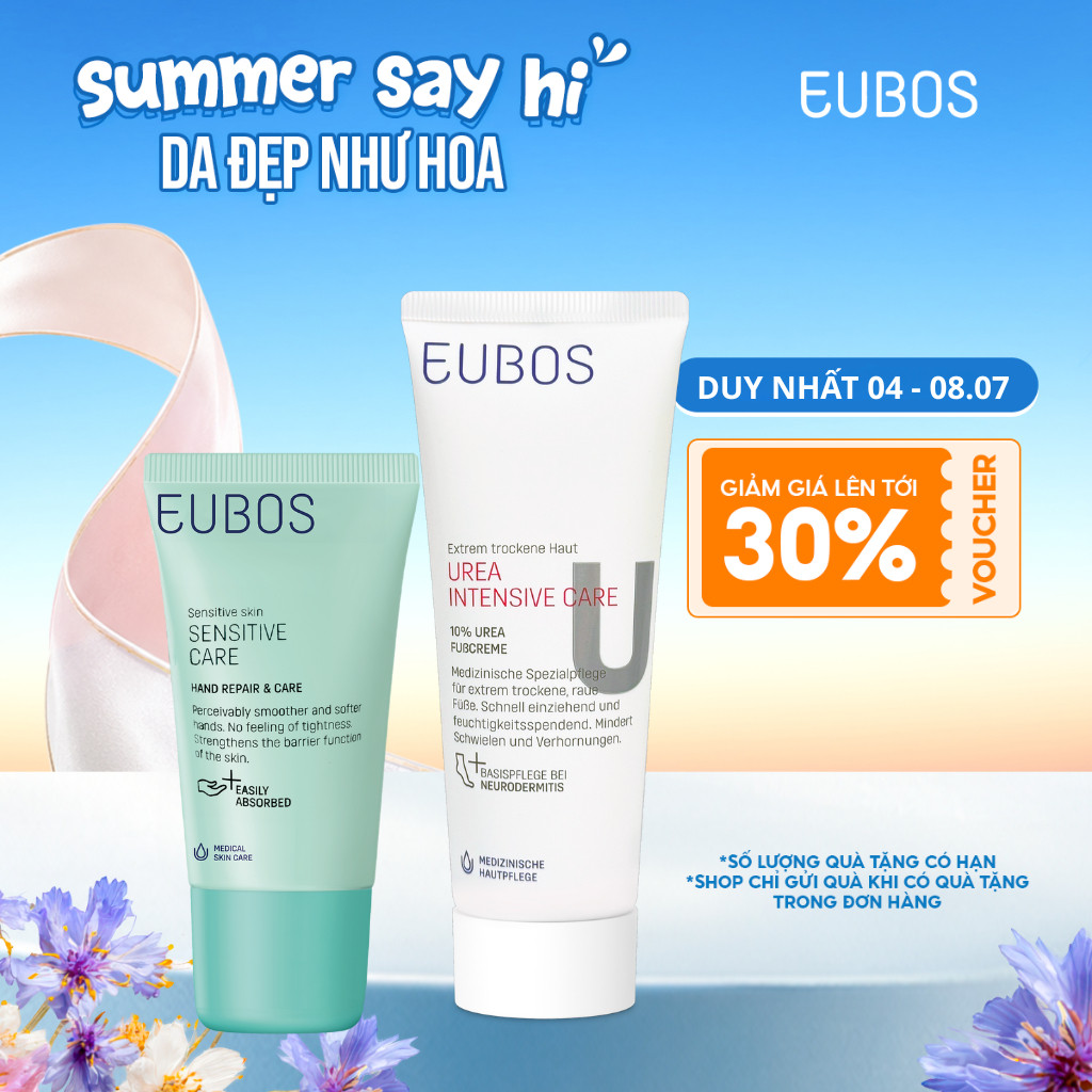 Combo Kem Dưỡng Da Tay EUBOS 25ml Và Kem Nứt Gót Dưỡng Da Chân UREA 10% 100ml Dưỡng Ẩm Chuyên Sâu