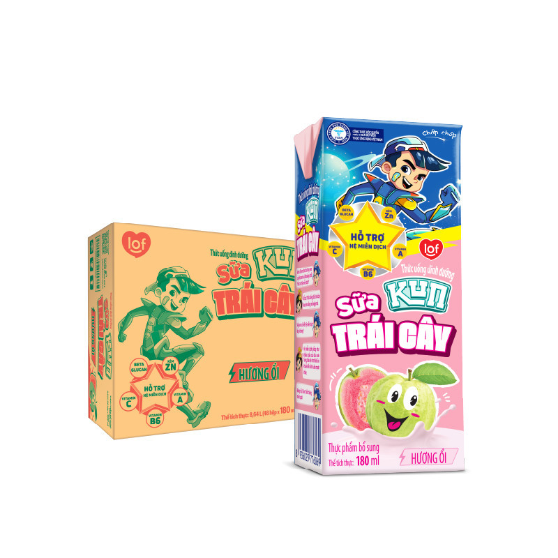 [Giá tốt trong Live] Đủ vị sữa trái cây KUN 1 thùng 48 hộp x 180ml