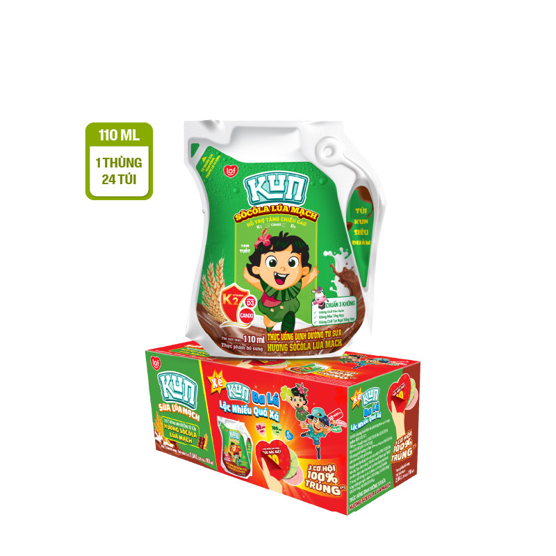 [Livestream KOL] KUN túi 1 thùng 24 túi x 110ml chọn vị: