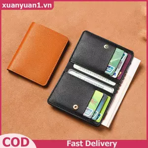 XUAN Da PU Màu Trơn Ví Nhỏ Dành Cho Nữ Ngắn Đơn Giản Ví Nữ Có Nút Siêu Mỏng Thẻ Tín Dụng Túi Đựng Tiền Xu VN