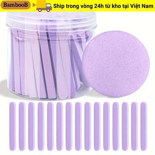 BAMBOOB 50 Cái / bộ Miếng bọt biển rửa mặt, Miếng bọt biển nén đóng hộp, Miếng đệm bông làm sạch da mặt mịn dùng một lần cho mọi loại da