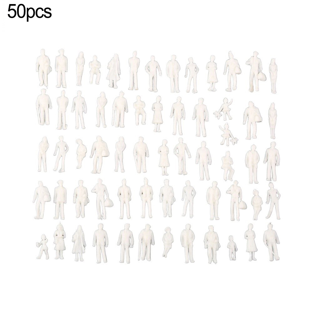 [Smellshi] 50 / 100 Chiếc Mô Hình Tỉ Lệ 1: 75 Mô Hình Kiến Trúc Nhân Vật Màu Trắng Thu Nhỏ Mô Hình Kiến Trúc Con Người