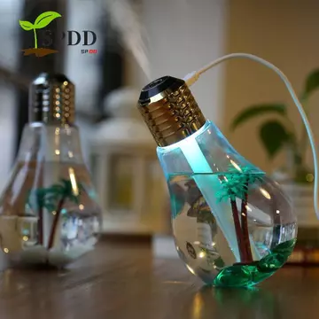 Máy tạo độ ẩm hình bóng đèn SPDD, Máy tạo độ ẩm nhỏ có kích thước nhỏ gọn, tạo độ ẩm hiệu quả Thiết kế đáng yêu Thiết kế sáng Máy độ ẩm tính để bàn kích thước di động Không gian văn phòng
