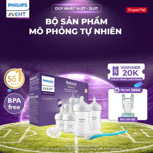 Bộ Sản Phẩm Mô Phỏng Tự Nhiên Mới Philips Avent – Trọn Bộ Khởi Đầu Cho Bé ( Bình Sữa, Núm Ti, Ti Ngậm, Cọ Rửa Bình Sữa )