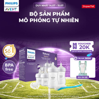 Bộ Sản Phẩm Mô Phỏng Tự Nhiên Mới Philips Avent – Trọn Bộ Khởi Đầu Cho Bé ( Bình Sữa, Núm Ti, Ti Ngậm, Cọ Rửa Bình Sữa )