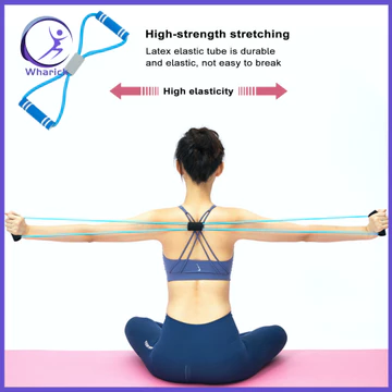 Wharick| Bộ dây kháng lực Ống kép Dây kháng lực Yoga kháng lực có tay cầm Dây tập thể dục đàn hồi hình 8 để tập cơ Mở rộng ngực Phòng tập thể dục cho cánh tay