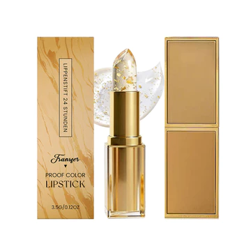 Kivora Framer Proof Color Lipstick 3.5g Gold‑Flake Crystal Lip Balm 24 Hours Long‑Lasting Hydrating Lipstick