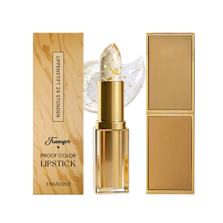 Kivora Framer Proof Color Lipstick 3.5g Gold‑Flake Crystal Lip Balm 24 Hours Long‑Lasting Hydrating Lipstick